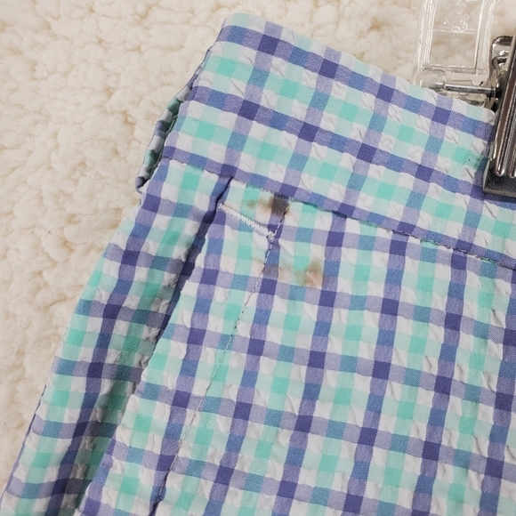 Peter Millar Shorts Mens 36 Seersucker Featherweight Purple White Plaid (37x8.5) - Picture 8 of 14